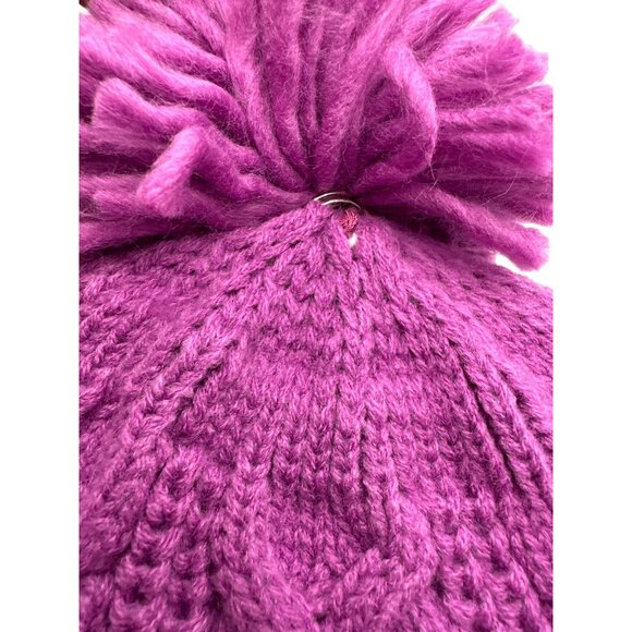 Pink Pom Pom Knit Cap Beanie Hat Warm Cable Knit Pattern Stretch PinkCore Barbie - Picture 3 of 6